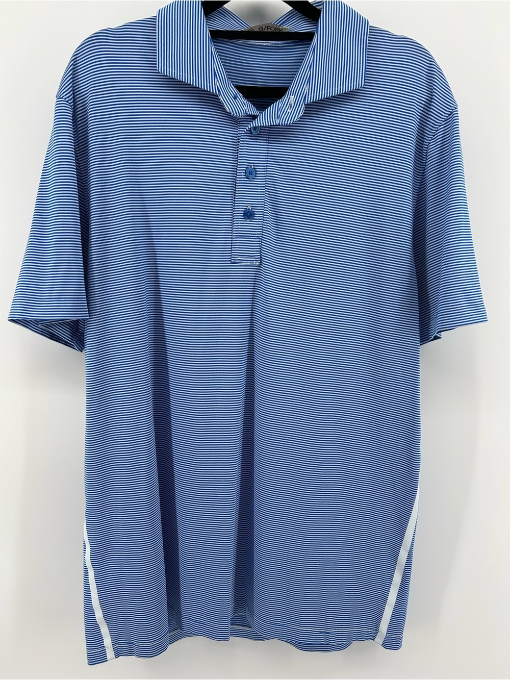 G/FORE Light Blue Micro-Striped Polo